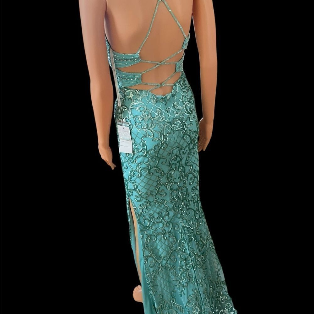 Formal Sea Mist Sz. 0 Embellished‎ Formal Gown - Picture 6 of 7